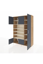 Hyperion Dolap 11 Raflı 5 Kapaklı 132x44x195 Çam-Antrasit/Aytaşı