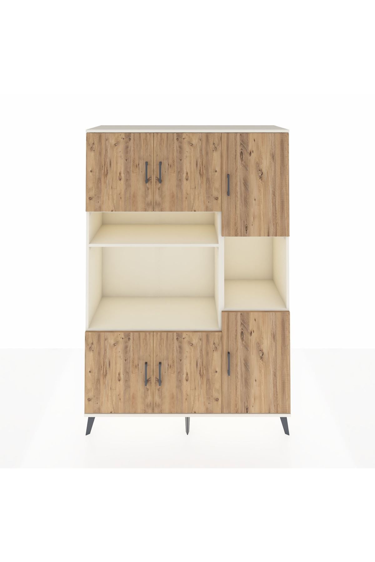 Hyperion Dolap 9 Raflı 6 Kapaklı 132x44x195 Aytaşı-Çam/Aytaşı