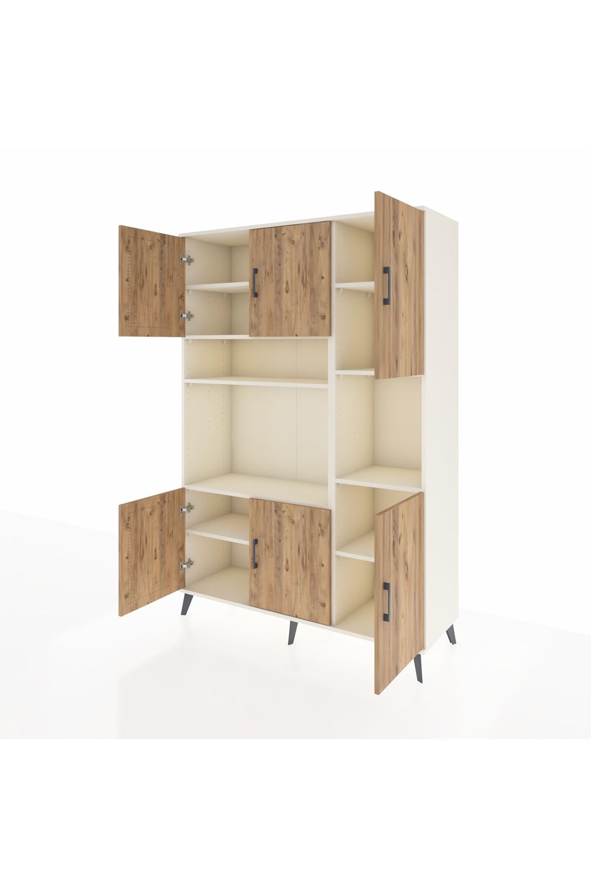 Hyperion Dolap 9 Raflı 6 Kapaklı 132x44x195 Aytaşı-Çam/Aytaşı