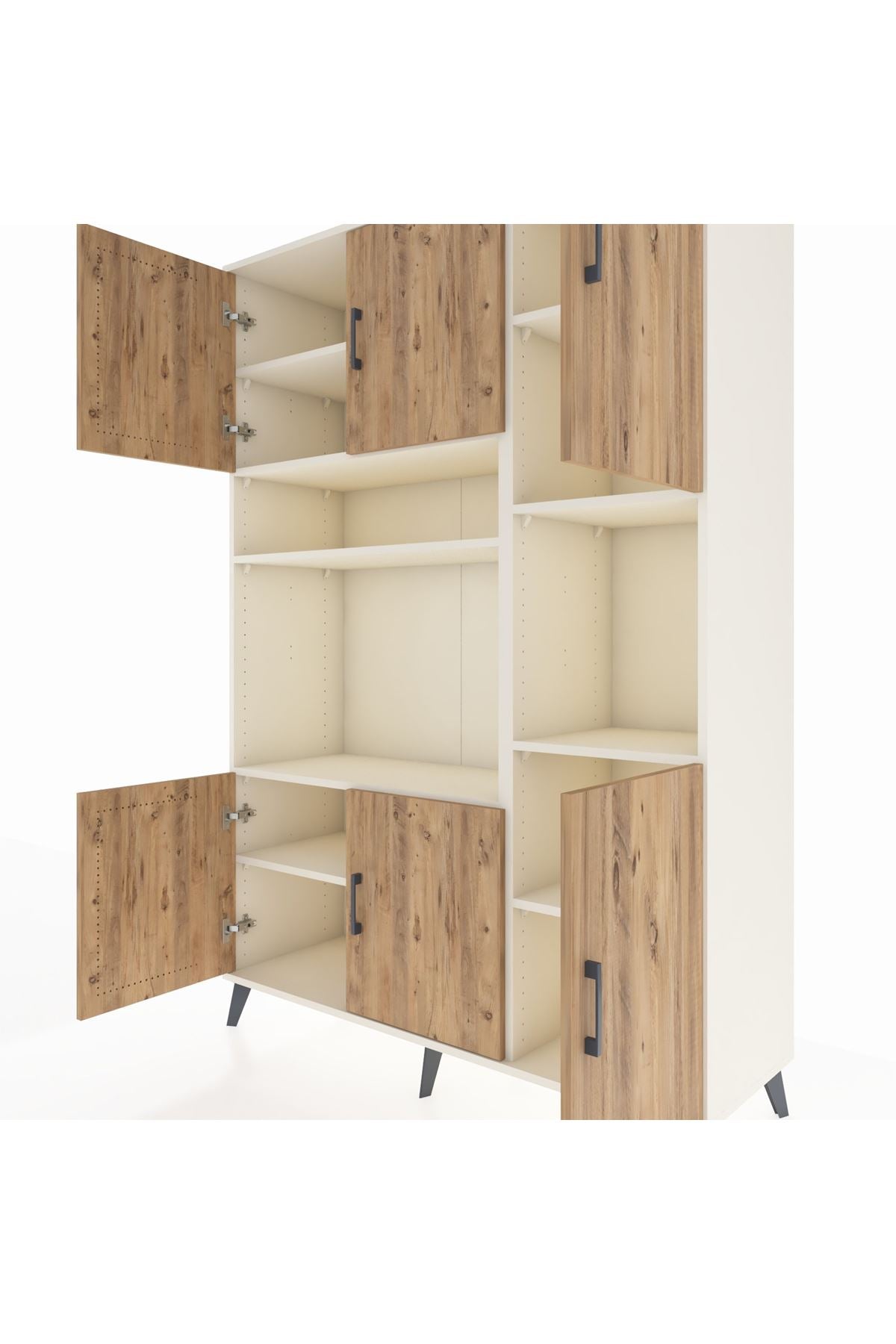 Hyperion Dolap 9 Raflı 6 Kapaklı 132x44x195 Aytaşı-Çam/Aytaşı