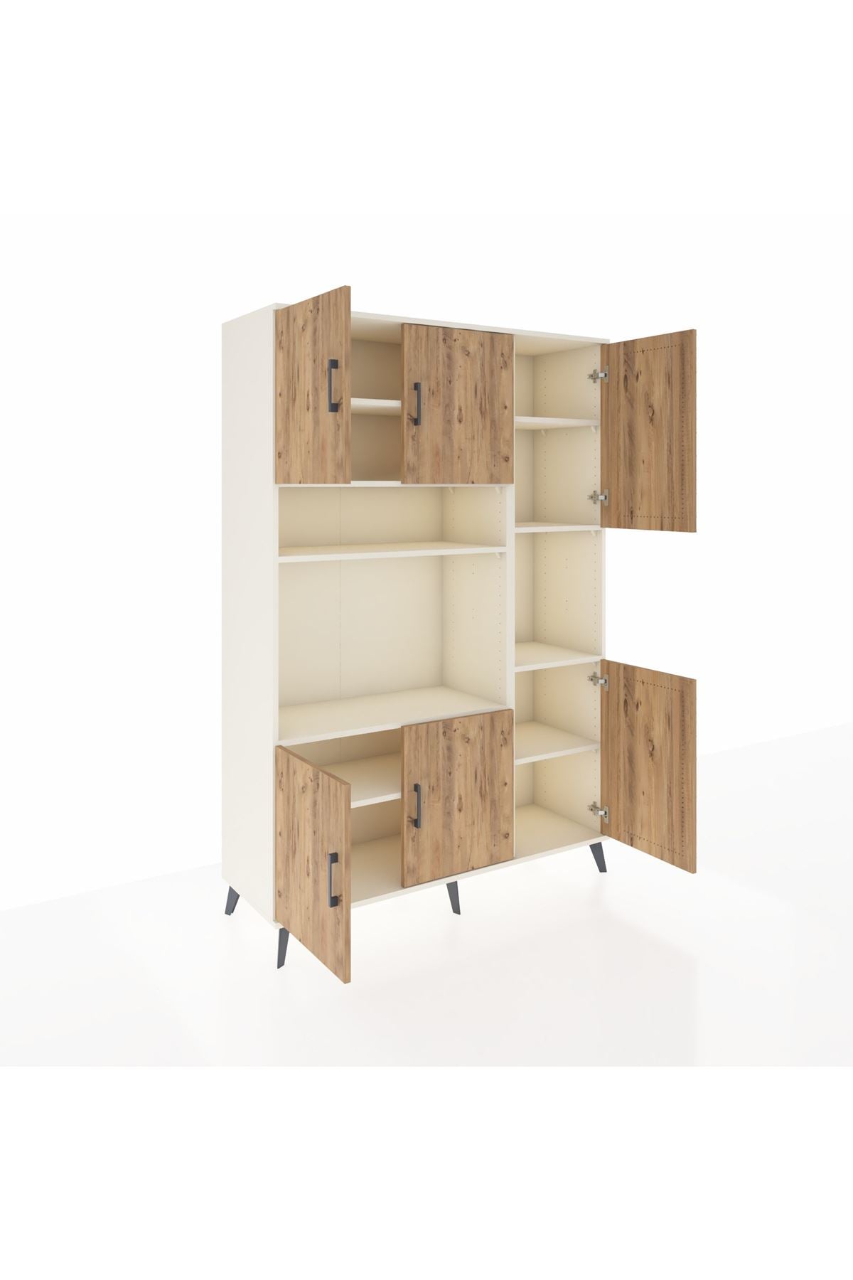 Hyperion Dolap 9 Raflı 6 Kapaklı 132x44x195 Aytaşı-Çam/Aytaşı