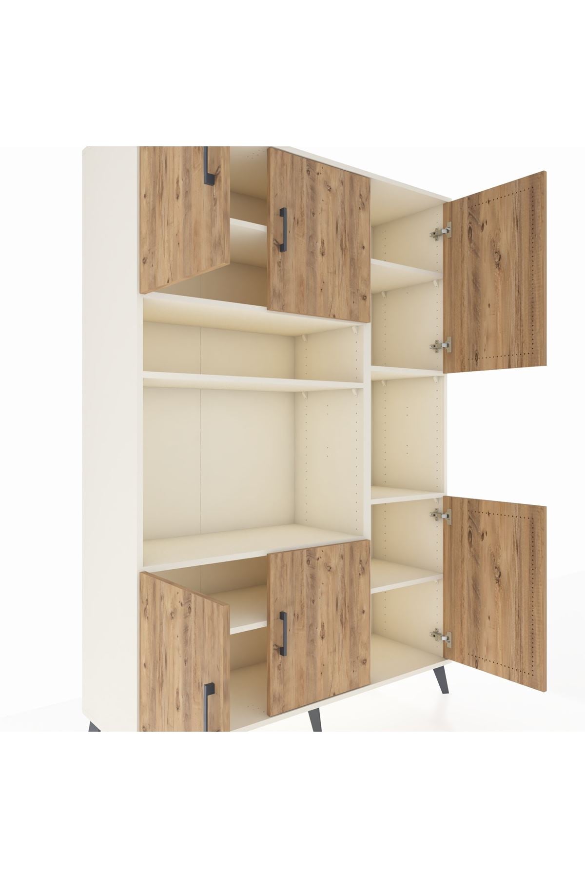 Hyperion Dolap 9 Raflı 6 Kapaklı 132x44x195 Aytaşı-Çam/Aytaşı