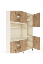 Hyperion Dolap 9 Raflı 6 Kapaklı 132x44x195 Aytaşı-Çam/Aytaşı