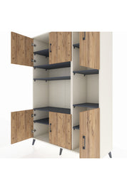 Hyperion Dolap 9 Raflı 6 Kapaklı 132x44x195 Aytaşı-Çam/Antrasit