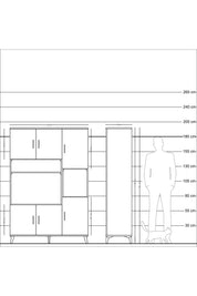 Hyperion Dolap 9 Raflı 6 Kapaklı 132x44x195 Aytaşı-Çam/Antrasit
