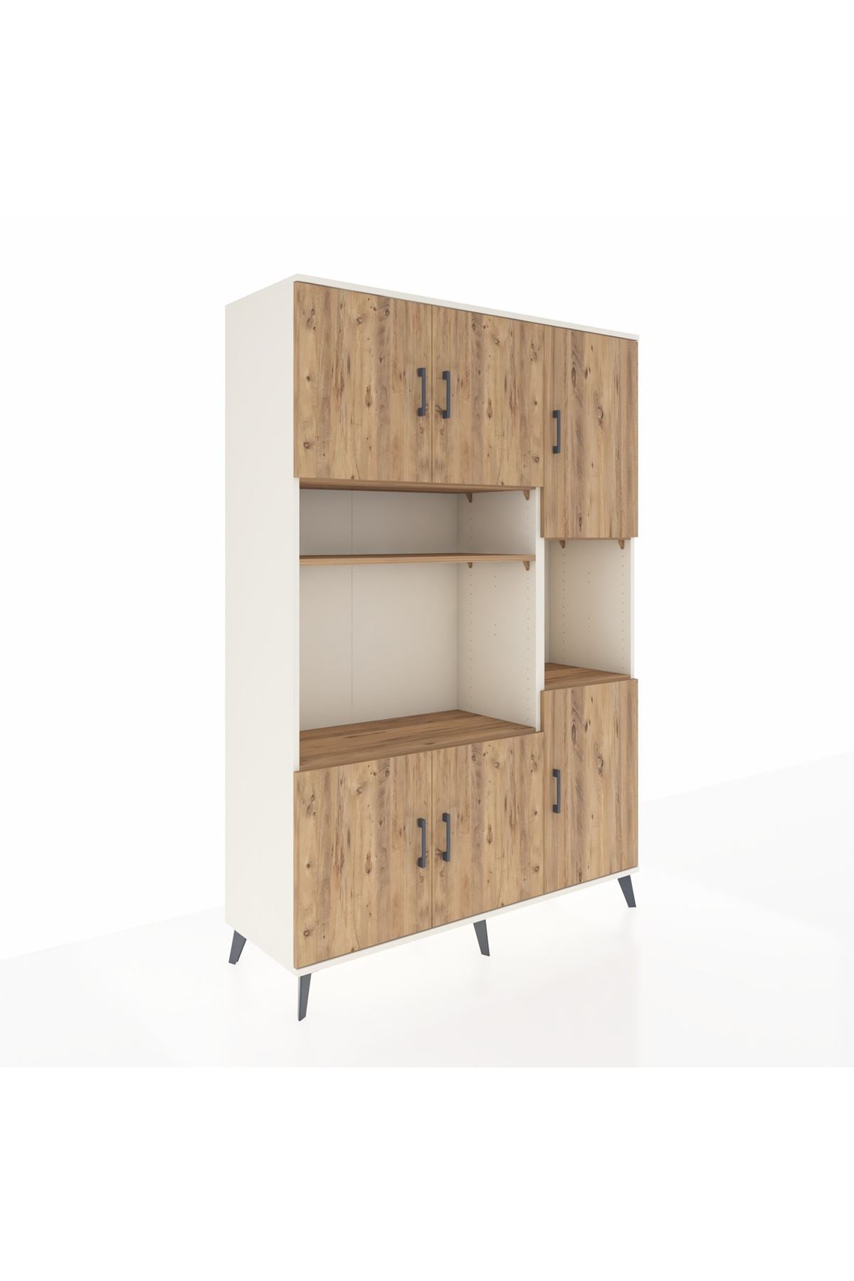 Hyperion Dolap 9 Raflı 6 Kapaklı 132x44x195 Aytaşı-Çam/Çam