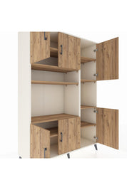 Hyperion Dolap 9 Raflı 6 Kapaklı 132x44x195 Aytaşı-Çam/Çam