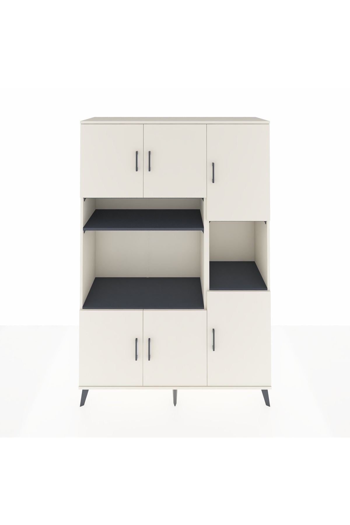 Hyperion Dolap 9 Raflı 6 Kapaklı 132x44x195 Aytaşı-Aytaşı/Antrasit