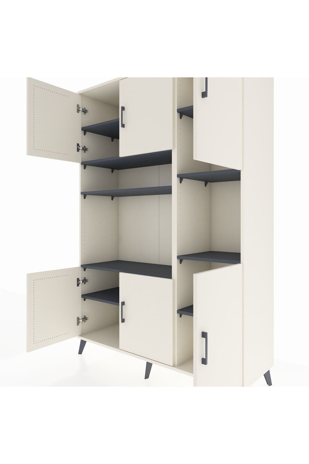 Hyperion Dolap 9 Raflı 6 Kapaklı 132x44x195 Aytaşı-Aytaşı/Antrasit