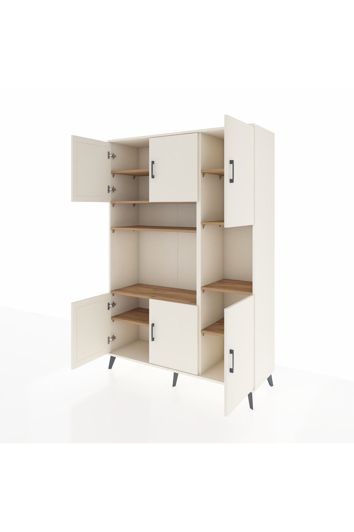 Hyperion Dolap 9 Raflı 6 Kapaklı 132x44x195 Aytaşı-Aytaşı/Çam