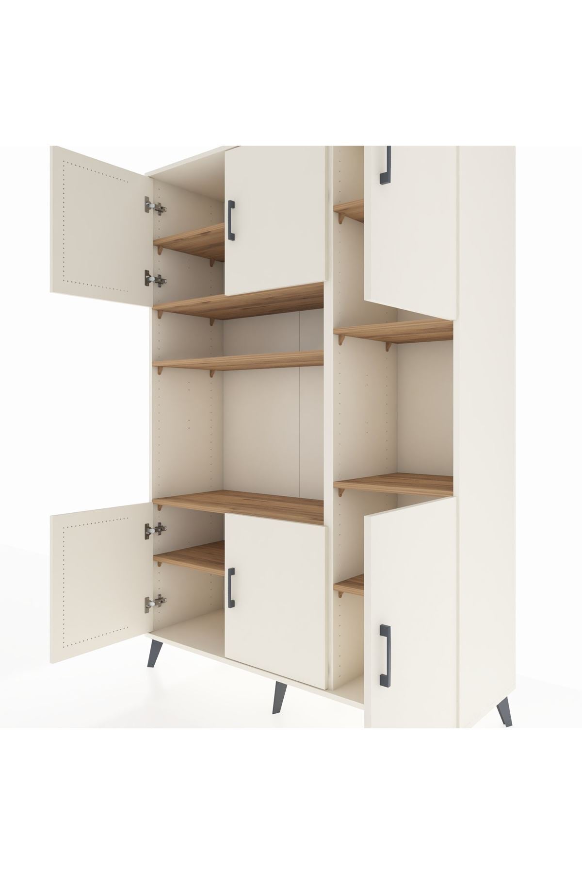 Hyperion Dolap 9 Raflı 6 Kapaklı 132x44x195 Aytaşı-Aytaşı/Çam