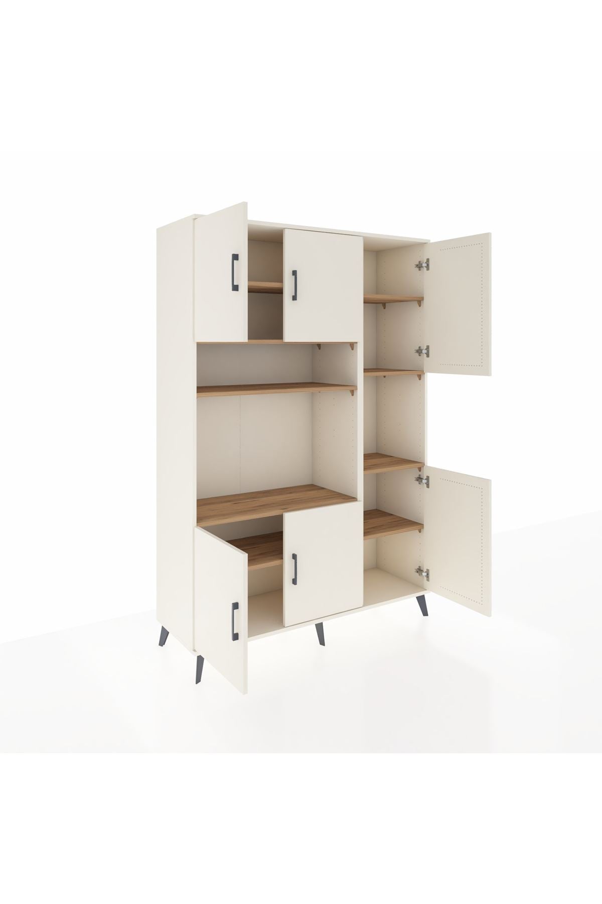 Hyperion Dolap 9 Raflı 6 Kapaklı 132x44x195 Aytaşı-Aytaşı/Çam