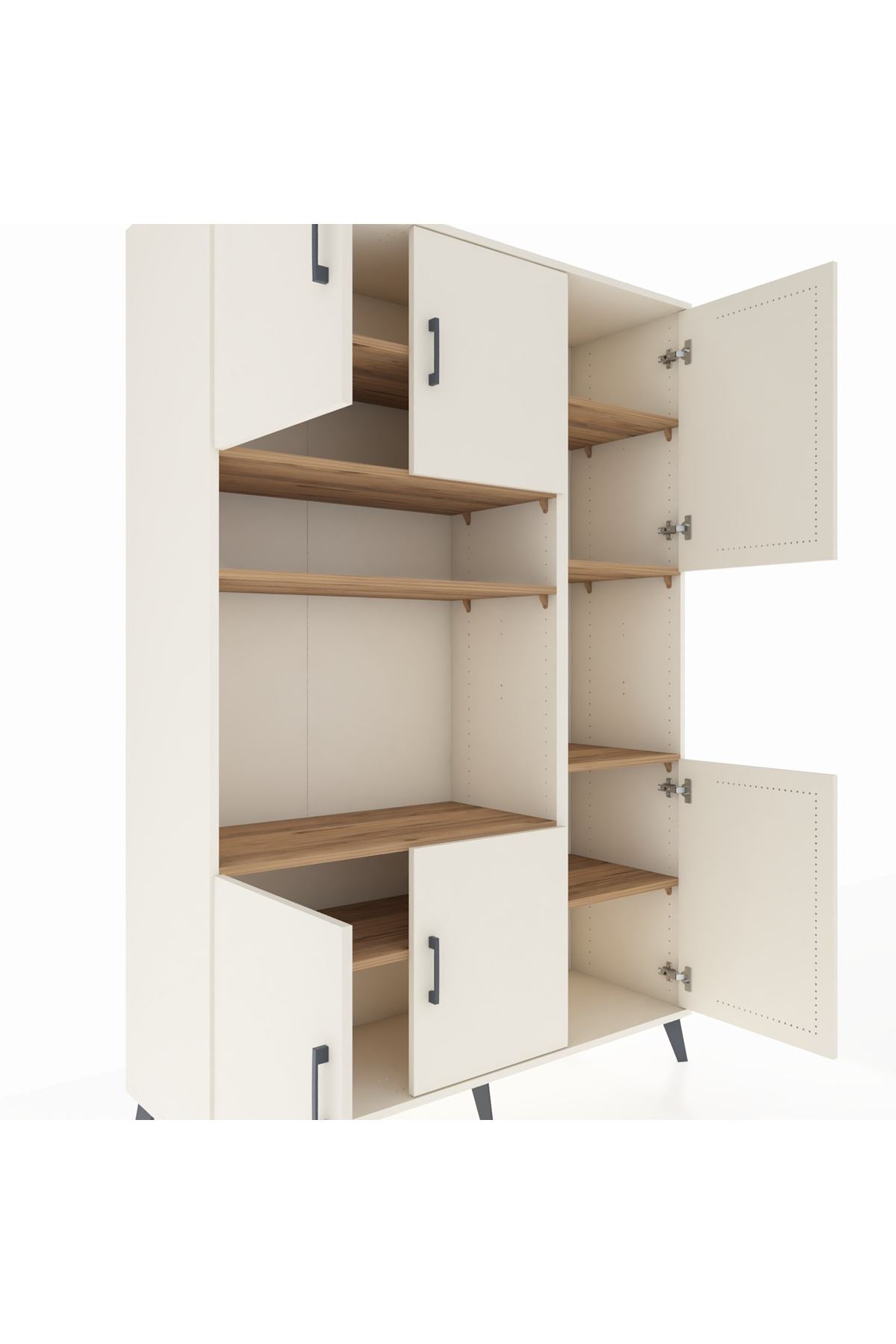 Hyperion Dolap 9 Raflı 6 Kapaklı 132x44x195 Aytaşı-Aytaşı/Çam