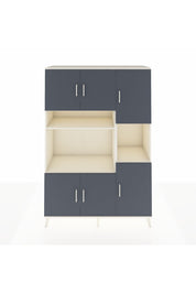 Hyperion Dolap 9 Raflı 6 Kapaklı 132x44x195 Aytaşı-Antrasit/Aytaşı