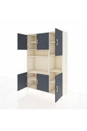 Hyperion Dolap 9 Raflı 6 Kapaklı 132x44x195 Aytaşı-Antrasit/Aytaşı