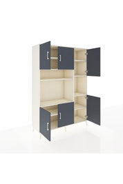 Hyperion Dolap 9 Raflı 6 Kapaklı 132x44x195 Aytaşı-Antrasit/Aytaşı