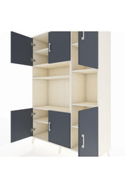 Hyperion Dolap 9 Raflı 6 Kapaklı 132x44x195 Aytaşı-Antrasit/Aytaşı