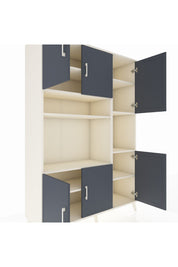 Hyperion Dolap 9 Raflı 6 Kapaklı 132x44x195 Aytaşı-Antrasit/Aytaşı