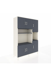 Hyperion Dolap 9 Raflı 6 Kapaklı 132x44x195 Aytaşı-Antrasit/Antrasit