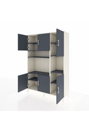 Hyperion Dolap 9 Raflı 6 Kapaklı 132x44x195 Aytaşı-Antrasit/Antrasit