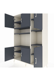 Hyperion Dolap 9 Raflı 6 Kapaklı 132x44x195 Aytaşı-Antrasit/Antrasit