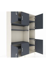 Hyperion Dolap 9 Raflı 6 Kapaklı 132x44x195 Aytaşı-Antrasit/Antrasit