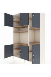 Hyperion Dolap 9 Raflı 6 Kapaklı 132x44x195 Aytaşı-Antrasit/Çam