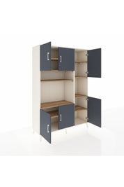 Hyperion Dolap 9 Raflı 6 Kapaklı 132x44x195 Aytaşı-Antrasit/Çam