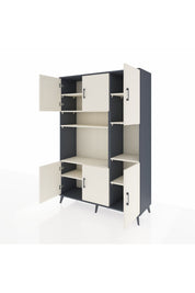 Hyperion Dolap 9 Raflı 6 Kapaklı 132x44x195 Antrasit-Aytaşı/Aytaşı