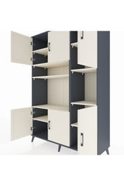 Hyperion Dolap 9 Raflı 6 Kapaklı 132x44x195 Antrasit-Aytaşı/Aytaşı