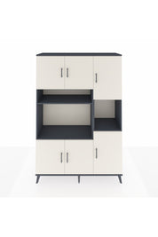 Hyperion Dolap 9 Raflı 6 Kapaklı 132x44x195 Antrasit-Aytaşı/Antrasit