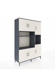 Hyperion Dolap 9 Raflı 6 Kapaklı 132x44x195 Antrasit-Aytaşı/Antrasit