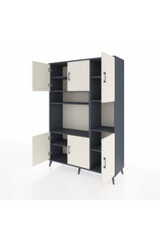 Hyperion Dolap 9 Raflı 6 Kapaklı 132x44x195 Antrasit-Aytaşı/Antrasit