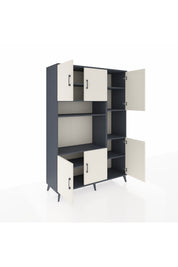 Hyperion Dolap 9 Raflı 6 Kapaklı 132x44x195 Antrasit-Aytaşı/Antrasit