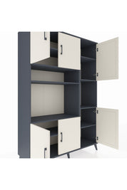 Hyperion Dolap 9 Raflı 6 Kapaklı 132x44x195 Antrasit-Aytaşı/Antrasit