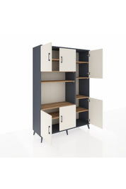 Hyperion Dolap 9 Raflı 6 Kapaklı 132x44x195 Antrasit-Aytaşı/Çam