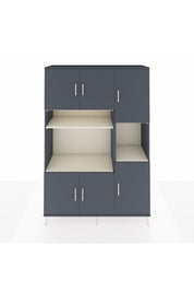 Hyperion Dolap 9 Raflı 6 Kapaklı 132x44x195 Antrasit-Antrasit/Aytaşı