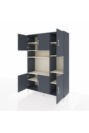 Hyperion Dolap 9 Raflı 6 Kapaklı 132x44x195 Antrasit-Antrasit/Aytaşı