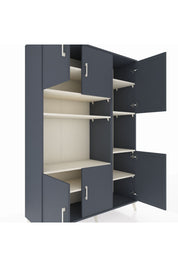 Hyperion Dolap 9 Raflı 6 Kapaklı 132x44x195 Antrasit-Antrasit/Aytaşı