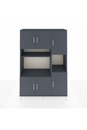 Hyperion Dolap 9 Raflı 6 Kapaklı 132x44x195 Antrasit-Antrasit/Antrasit