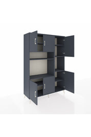 Hyperion Dolap 9 Raflı 6 Kapaklı 132x44x195 Antrasit-Antrasit/Antrasit