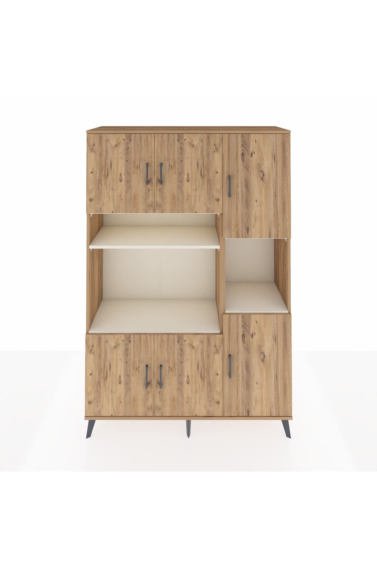 Hyperion Dolap 9 Raflı 6 Kapaklı 132x44x195 Çam-Çam/Aytaşı