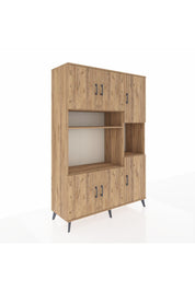 Hyperion Dolap 9 Raflı 6 Kapaklı 132x44x195 Çam-Çam/Çam