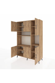 Hyperion Dolap 9 Raflı 6 Kapaklı 132x44x195 Çam-Çam/Çam