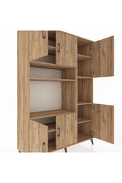 Hyperion Dolap 9 Raflı 6 Kapaklı 132x44x195 Çam-Çam/Çam