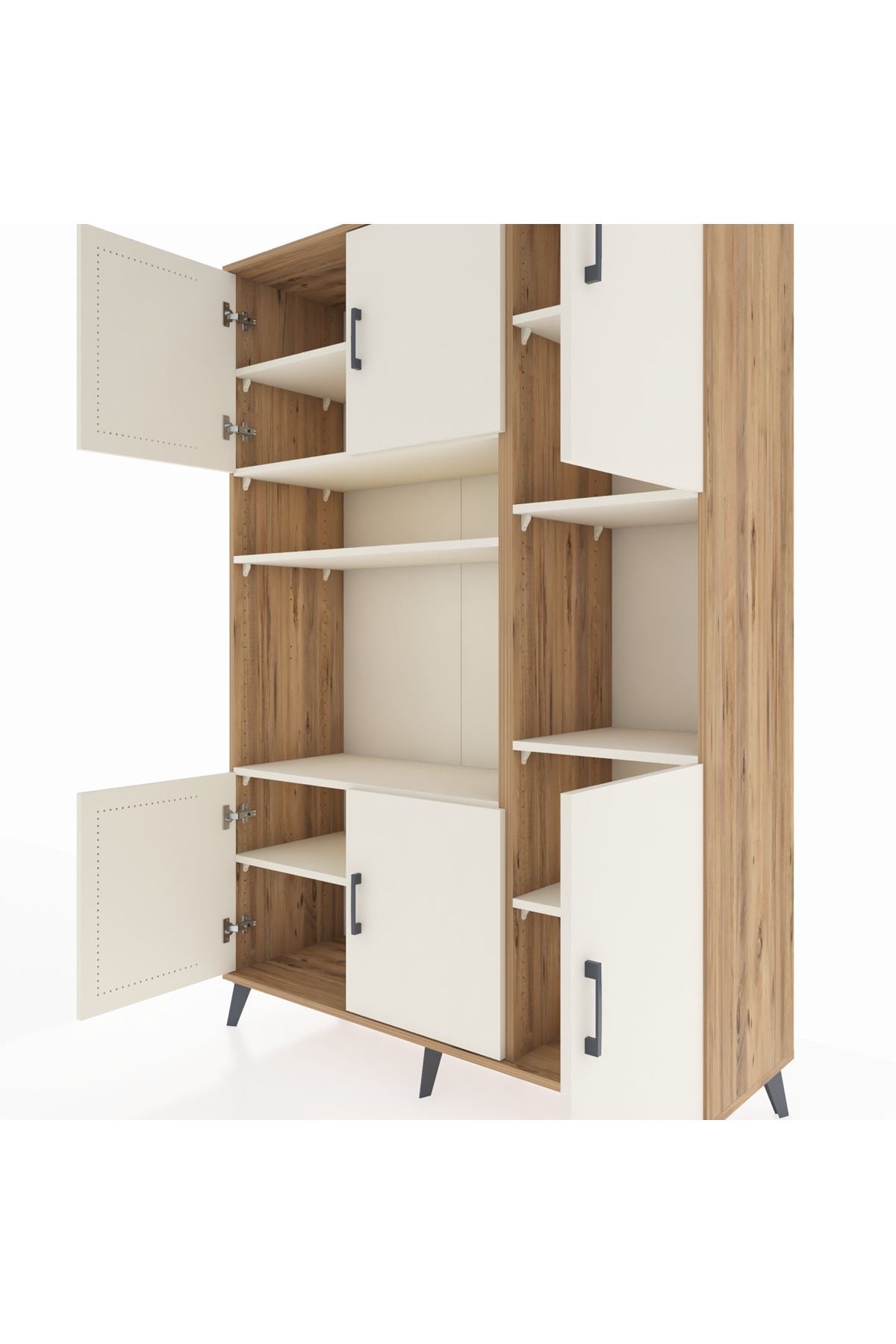 Hyperion Dolap 9 Raflı 6 Kapaklı 132x44x195 Çam-Aytaşı/Aytaşı