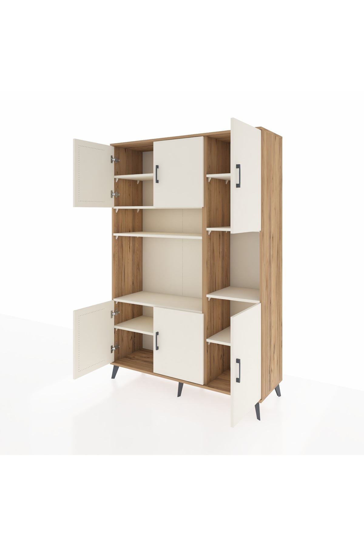 Hyperion Dolap 9 Raflı 6 Kapaklı 132x44x195 Çam-Aytaşı/Aytaşı