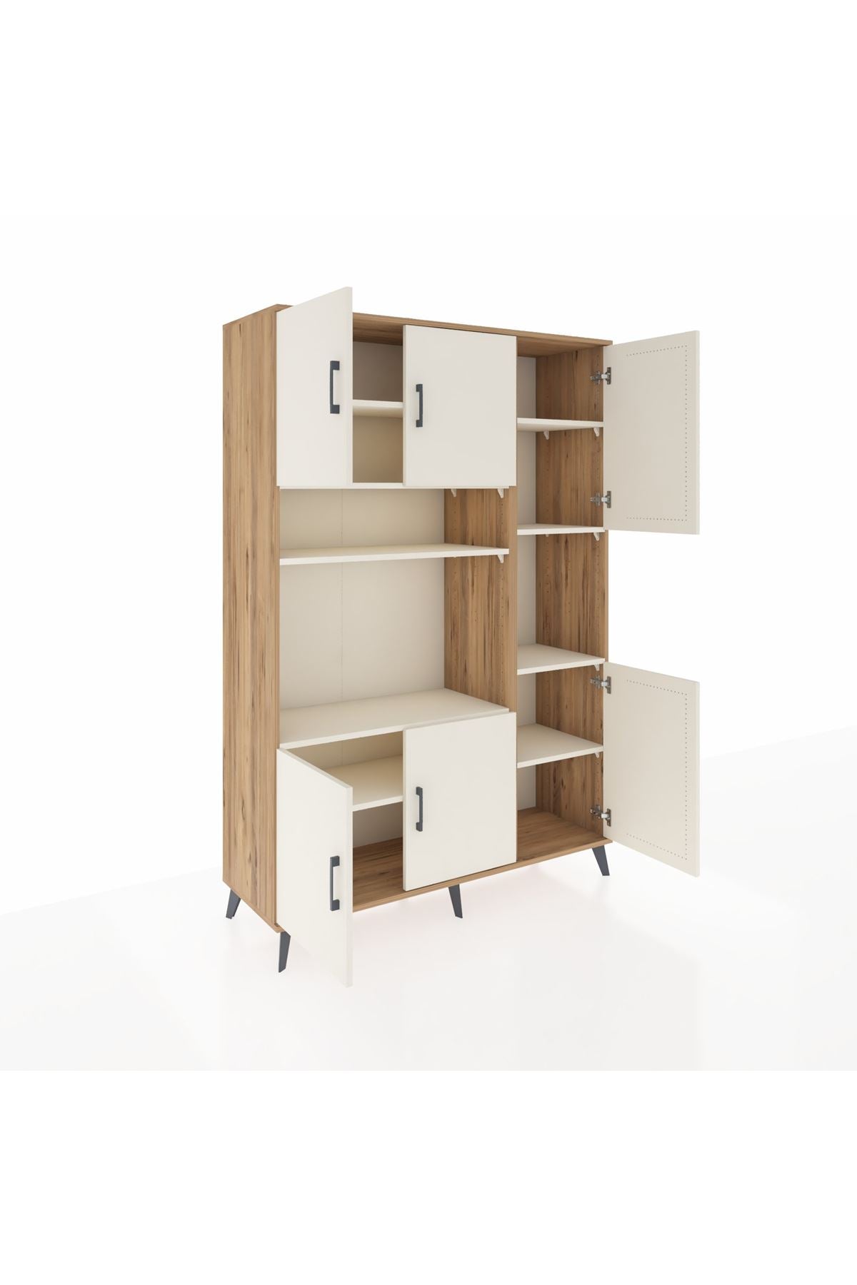 Hyperion Dolap 9 Raflı 6 Kapaklı 132x44x195 Çam-Aytaşı/Aytaşı