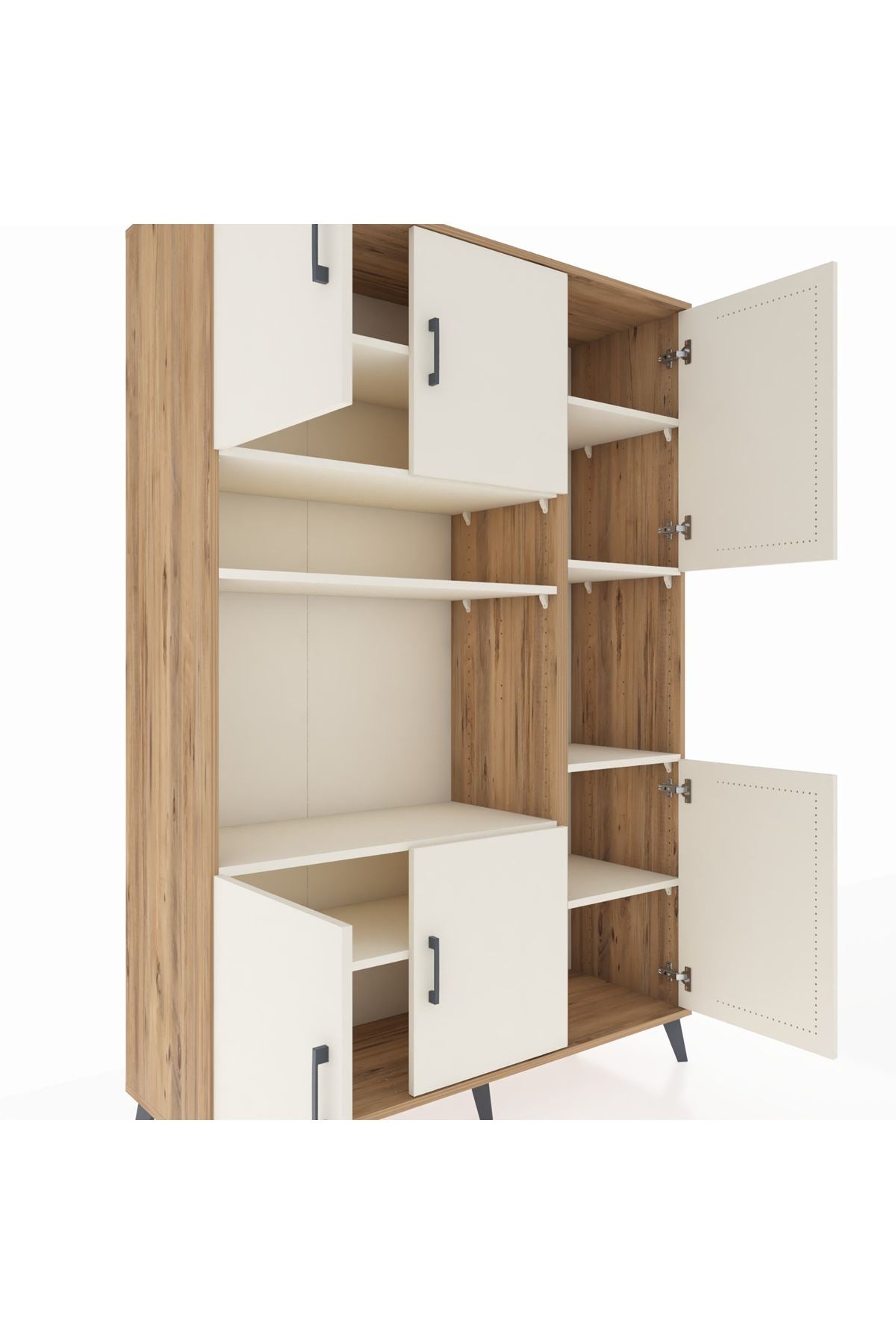 Hyperion Dolap 9 Raflı 6 Kapaklı 132x44x195 Çam-Aytaşı/Aytaşı