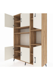 Hyperion Dolap 9 Raflı 6 Kapaklı 132x44x195 Çam-Aytaşı/Çam